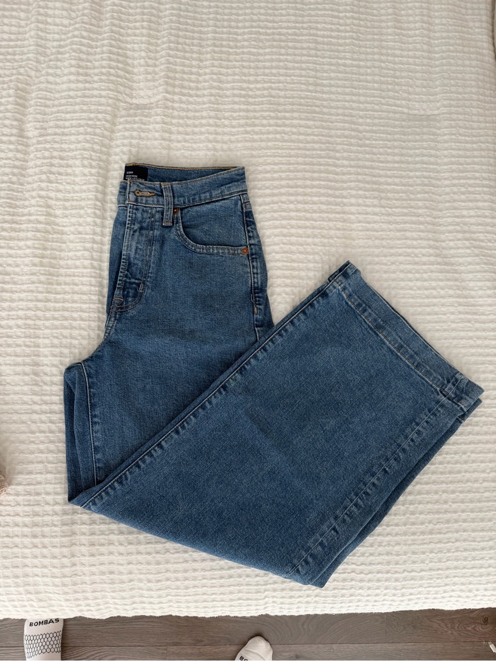 GAP High-Rise Straight-Leg Blue Denim Jeans